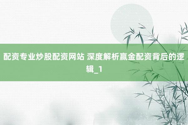 配资专业炒股配资网站 深度解析赢金配资背后的逻辑_1
