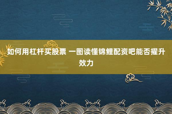 如何用杠杆买股票 一图读懂锦鲤配资吧能否擢升效力